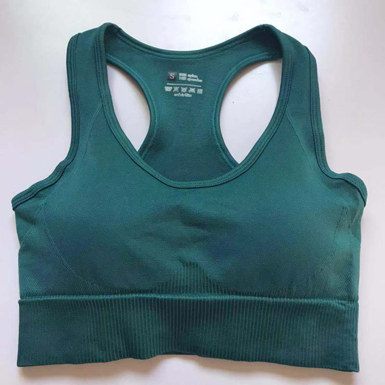 Green Women's Athletic Set bra top with high-waist band, soft breathable fabric for confident workouts.